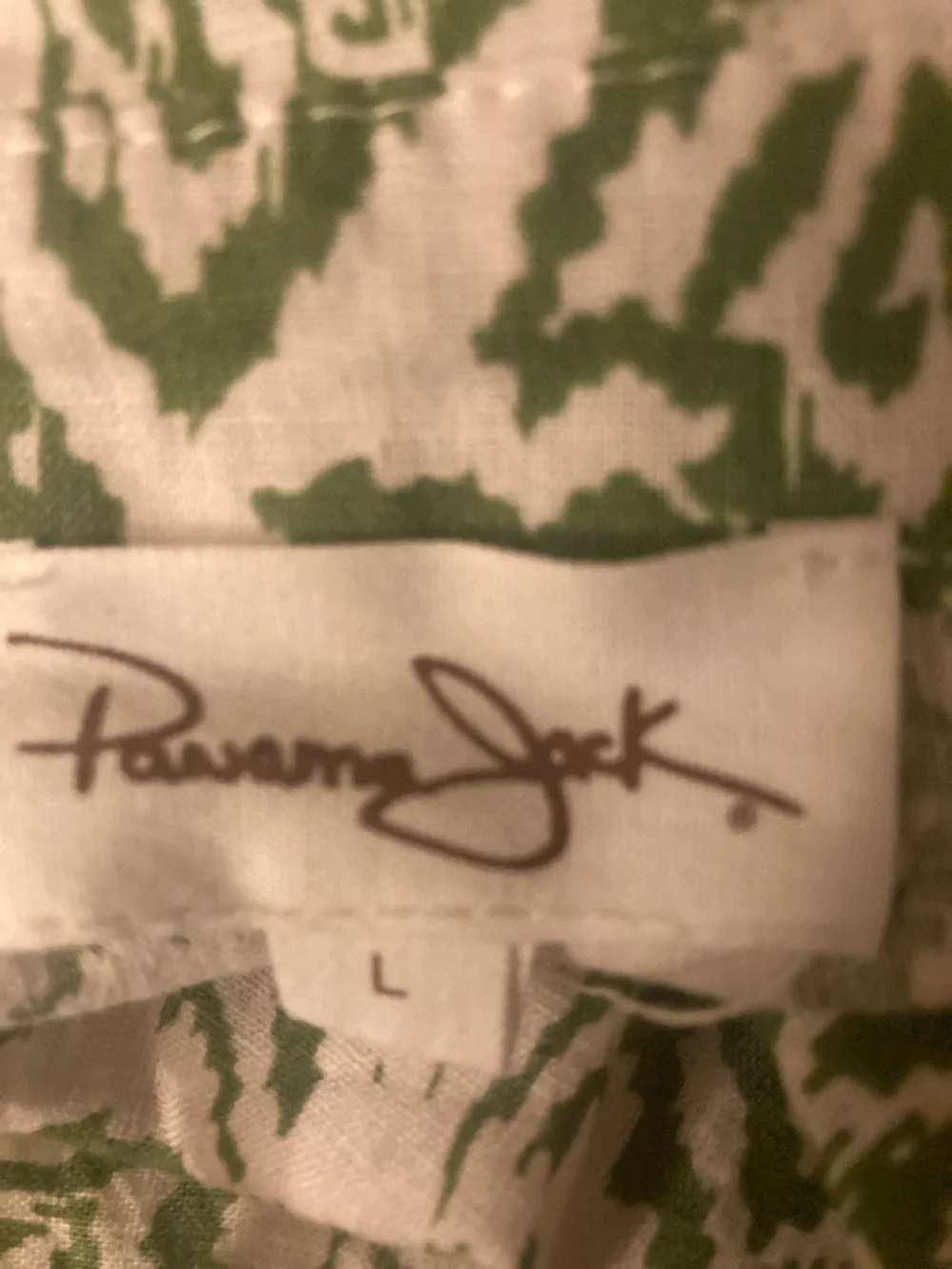 Panama Jack Green and White Printed Tie-Front Button-Down Top - Picture 7 of 7
